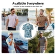 thumbnail image 3 of Kdxio Ocean Waves Print Men's Short Sleeve Polo Shirt,Midweight Men's Shirt-XX-Large, 3 of 5
