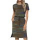 thumbnail image 2 of Puntoco Vestido Casual De Mujer Estampado De Manga Corta Con Cuello Redondo Y Bolsillo Con Tiras Vestido De Manga Corta Con Cuello Redondo Verde Militar M,Regalos Para Mujer Joven, 2 of 6