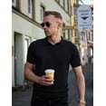 thumbnail image 2 of COOFANDY Mens Knit Polo Shirts V Neck Short Sleeve Stretch Polo T Shirt Casual Golf Shirts, 2 of 9