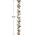 thumbnail image 6 of Gomaty 6ft Red Berry Christmas Garland with Pine Cone, Artificail Greenery Garland with Pine Leaves Red Berries and Pine Cones for Holiday Front Door Mantel Table Home Decor, 6 of 7