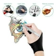 thumbnail image 7 of 2Pcs Drawing Glove, Artist Glove, Black Spandex 2-Fingers Glove for Left and Right Hand Suitable for Tablet Pad Monitor Painting Paper Sketching, M: 8cm*20cm, 7 of 7