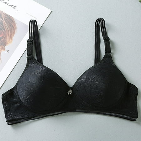 

asdoklhq Lingerie for Women Plus Size Bra Soild Wire Free Underwear One-Piece Bra Everyday Small Cup Underwear