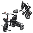 thumbnail image 5 of Tricycle with Adjustable Push Handle,Removable Canopy,Safety Harness,Music Headlight,Storage Basket,Push Bike for 3-6 Years Old, 5 of 8