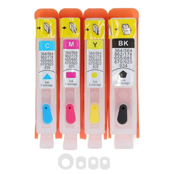 4 Pcs Ink Cartridge Black Blue Magenta Yellow Permanent Chip Replacement Refill Ink Cartridge for HP Officejet 920