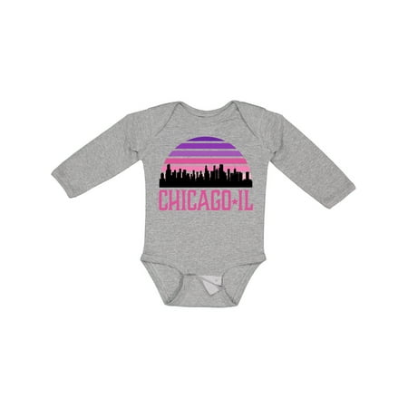 

Inktastic Chicago Gifts Souvenirs for Kids Gift Baby Girl Long Sleeve Bodysuit