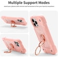 thumbnail image 6 of Compatible with iPhone 13 Pro Case 6.1 Inch with Built-in 360°Rotating Ring Stand, Military Grade Drop Protection Full Body Heavy Duty Case 3 in 1 Protective Cover (Pink), 6 of 13