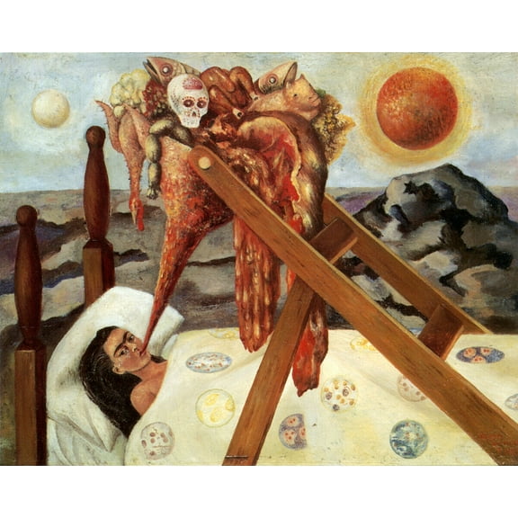 Art Canvas Mart Frida Kahlo Without Hope 24” x 36” Framed Canvas Art Print
