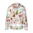 thumbnail image 3 of Fotbe Snowflakes Santa Claus Men's Women's UPF 50+ Sun Protection Jacket Hooded Cooling Shirt with Pockets Hiking Outdoor Performance-Small, 3 of 9