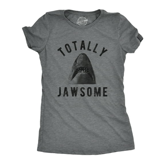 Womens Totally Jawsome T Shirt Funny Hilarious Shark Bite Graphic Novelty Tee Womens Graphic Tees