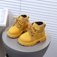 thumbnail image 6 of Babcutegg Toddler Girls Ankle Leather Boots Lace Up Low Heel Non Slip Shoes Fall Winter Fashion Martin Boots Yellow Size 7 Toddler, 6 of 10