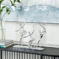 thumbnail image 3 of DecMode Polystone Glam Polished Silver Three Ballerina Dancers Sculpture, 14"W x 12"H, 3 of 9