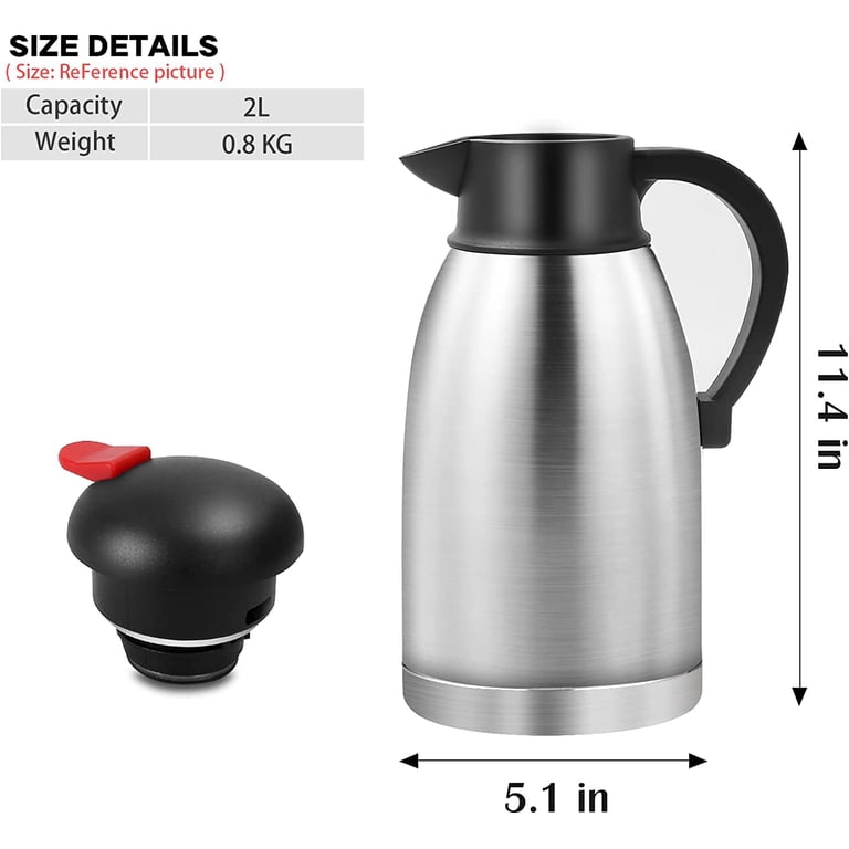 SSAWCasa 68oz Thermal Coffee Carafe Silver photo 3