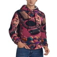 thumbnail image 2 of Honeii Romantic Heart Guitar Pattern Mens Hoodies Men's Loose Sleeve Sweatshirt,Pullover Hooded Sweatshirt for Men,Essentials Hoodie-Small, 2 of 7