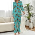 thumbnail image 2 of Top-kevin Women Long Sleeve Pajama Set Comfy Pjs Sets Penguin Winter Hats Scarves Snow 2 Piece Lounge Set, 2 of 12