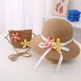 thumbnail image 3 of LNMQLPDBS Straw Sun Hat & Shoulder Bag Sets for Kids Summer Straw Hat for Girls Large Brim Beach Hat with Pretty Flower Baby Outdoor Sun Protection Hat Trendy Sunshade Cap for Tourism, 3 of 7