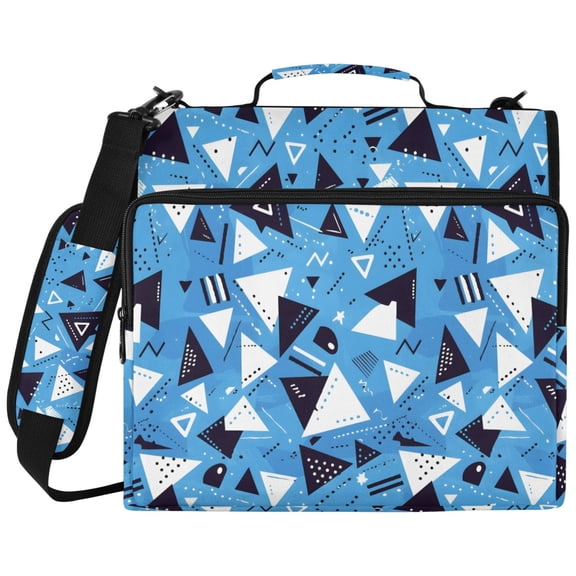 ALAZA Zipper Binder Geometric Triangle Pattern 2 inch 3 Ring 500 Sheet Capacity Trapper Keeper File Folder Organizer Bag