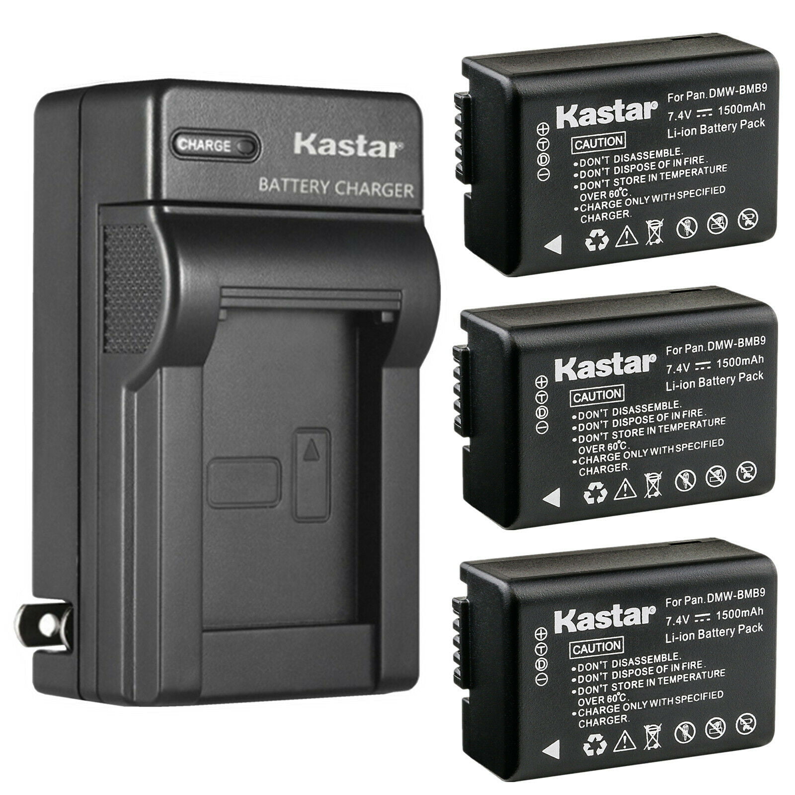 Kastar 3 Pack Battery and AC Wall Charger Replacement for
