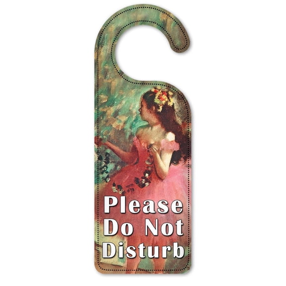 Do Not Disturb Door Knob Hanger Sign - Degas: Dancer in Rose Dress