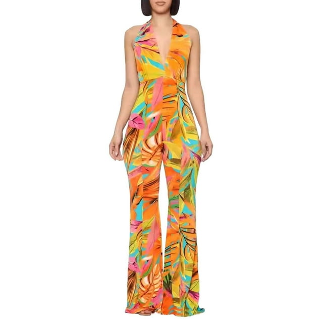 Combinaison Grande Taille pour Femmes Élégante Sans Manches à Encolure Design Décontracté Tenue de Tous les Jours à la Mode Tendance pour le Printemps et l'Été