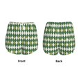 thumbnail image 5 of Lsque Light Green Squares Printed Women's Running Shorts with Liner Pockets,Elastic Quick Dry Workout Athletic Gym Yoga Shorts,Womens High Waist Shorts-Small, 5 of 9