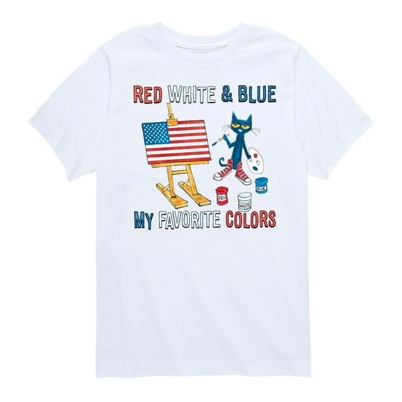 Pete The Cat - Red White And Blue Favorite - Toddler Short Sleeve Graphic T-Shirt