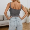 thumbnail image 3 of Gpoecd Débardeurs à Col Rond pour Femmes, Camisole Sans Manches à Bretelles, Ajustée, Extensible, Basique pour Superposition, sous-Vêtement, Haut d'Été Décontracté, Camisole pour Femmes 02_Grey,TP, 3 of 6