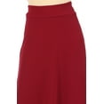 thumbnail image 5 of Women's Casual Solid High Waisted Flare A-line Long Skirt with Elastic Waistband, 5 of 6