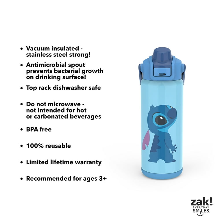 Zak Designs Liberty 20oz Stainless Steel Double Wall Insulated WaterBottle  with Leak-Proof Design, BPA Free Reusable, Convenient carry handle for