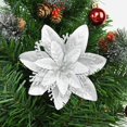 thumbnail image 1 of Flores artificiales de 5 piezas con purpurina, adornos de árbol de Navidad para el hogar, boda, Día de San Valentín, 1 of 4