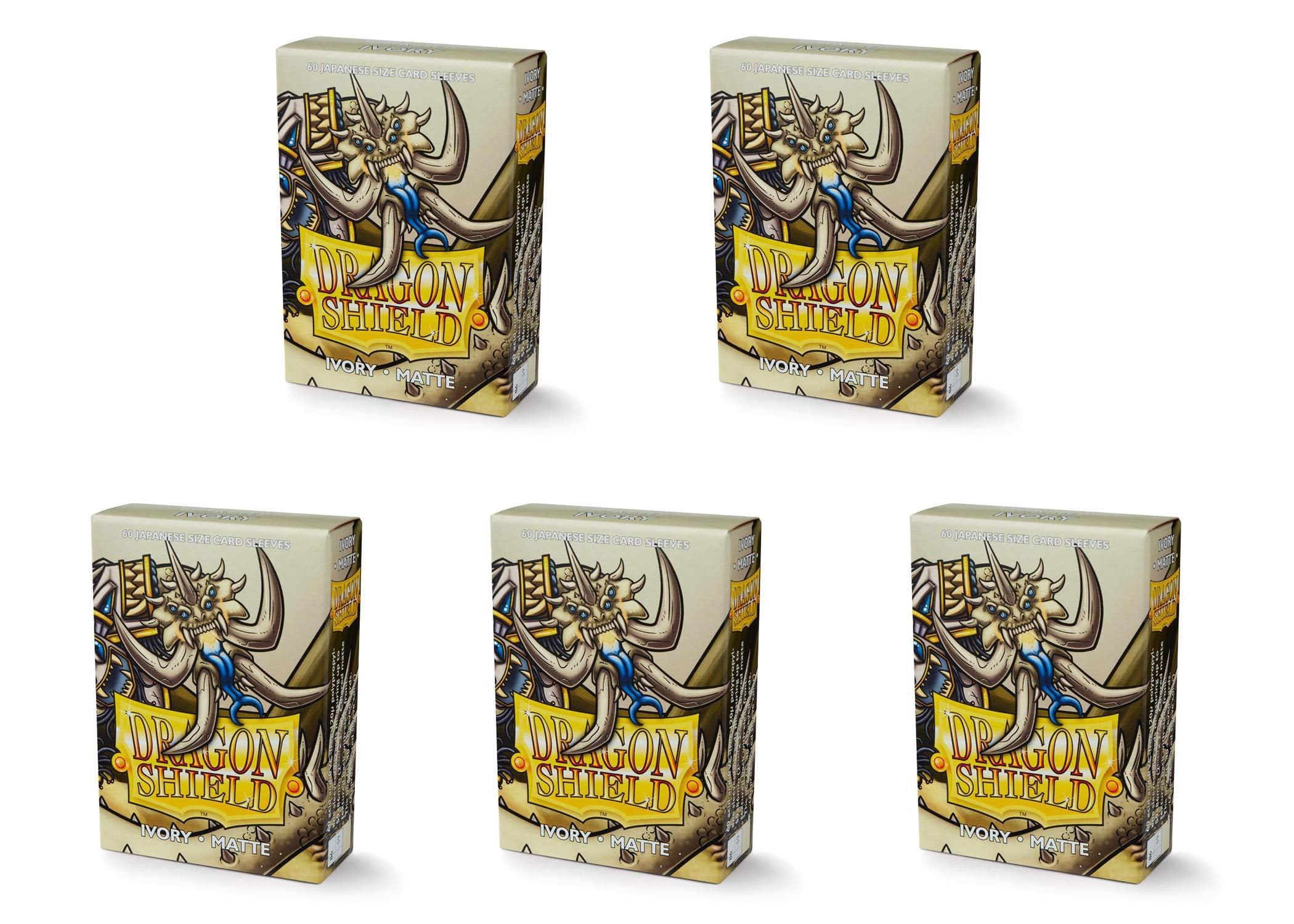 5 Packs Dragon Shield Matte Mini Japanese Ivory 60 ct Card Sleeves Value Bundle!