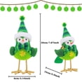 thumbnail image 3 of St. Patrick's Day Bird Figurine with Sequin Wings and Clover Bow Tie for Holiday Tabletop and Shelf Decoration, 3 of 8
