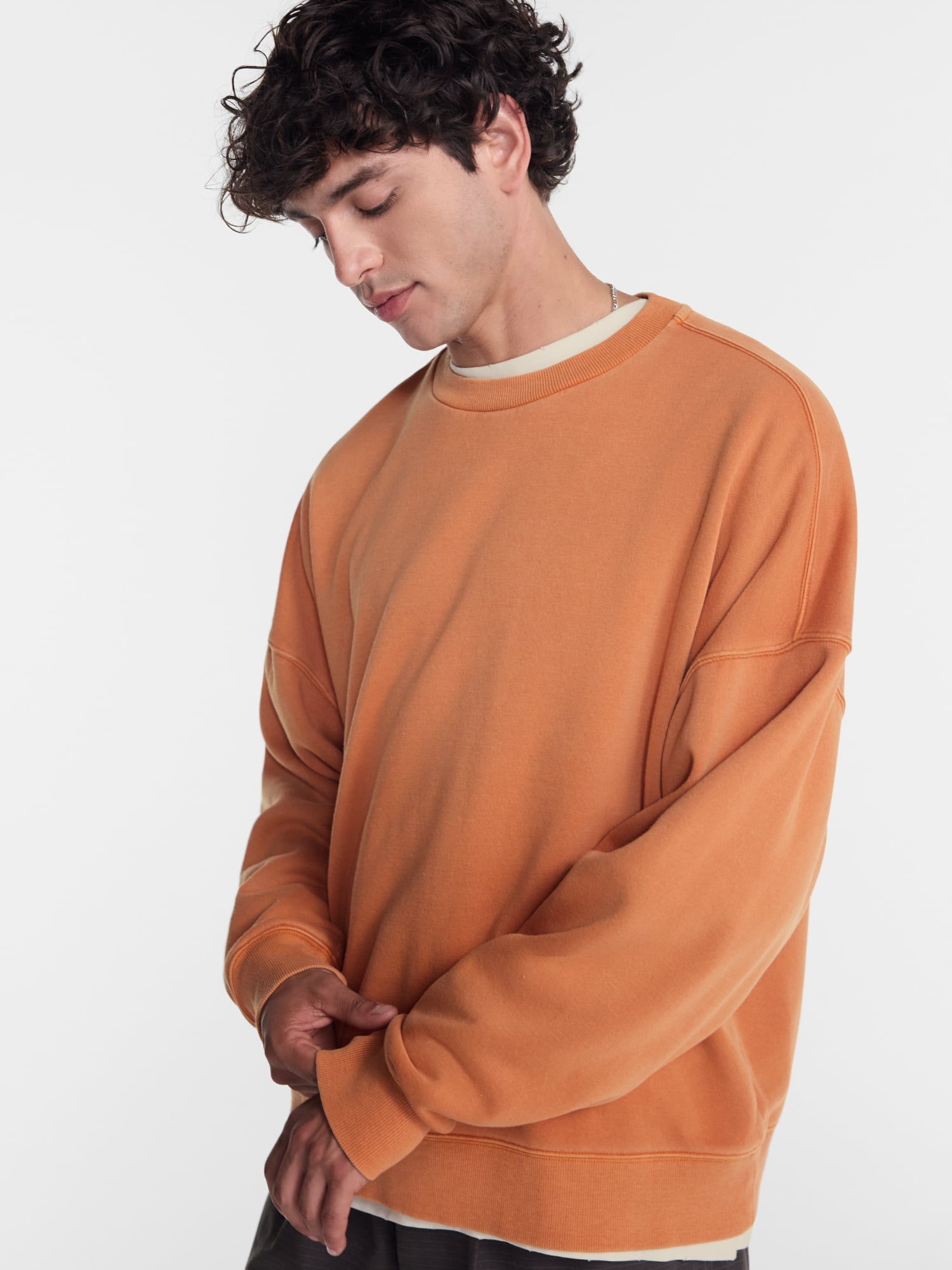 No Boundaries Crewneck Fleece Sweatshirt with Long Sleeves, Men's XS-4XLT