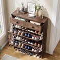 thumbnail image 2 of Vabches Armoire de Rangement pour Chaussures avec 2 Tiroirs Basculants et 2 Tiroirs, Armoire à Chaussures Mince Style Ferme pour Entrée, Brun Rustique, 2 of 10