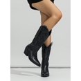 thumbnail image 1 of Western Style Booties With Embroidery And Chunky Heels, 1 of 4