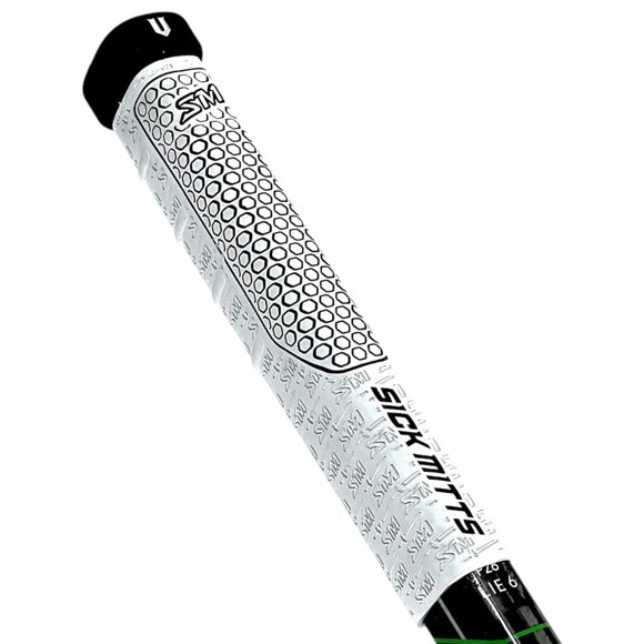 Grip de hockey SickMitts V-Grip blanco y negro de 19 cm