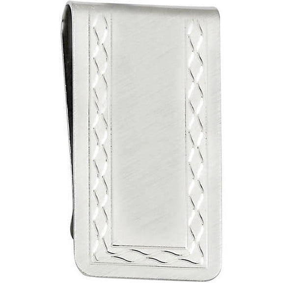 Primal Rhodium-plated Kelly Waters with Engraveable Area Florentine Money Clip