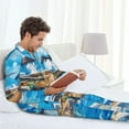 thumbnail image 6 of Sikiie Greek Island Windmills Painting Mens Pajama Set, Soft Warm Long Sleeve Sleepwear, Cozy Button-Down Pjs for Men-Large, 6 of 7