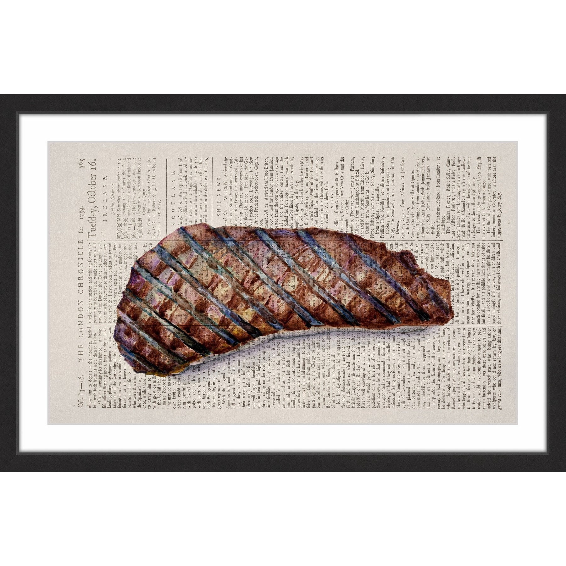 "Historical Steak" Framed Painting Print