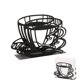 thumbnail image 1 of Servilletero negro, servilletero de metal, estante para guardar papel de mesa, diseño de tazas de café, para comedor, sala de estar, bar, decoración de cocina, 1 of 4