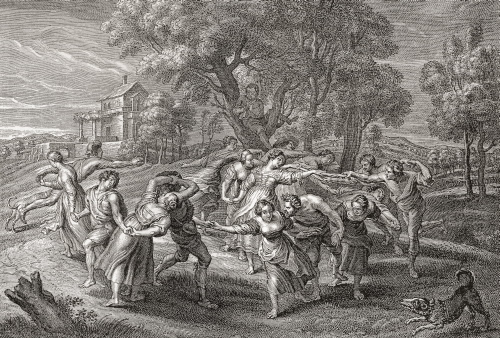 A Round Dance after an engraving from the painting by Peter Paul Rubens From Illustrierte Sittengeschichte vom Mittelalter bis zur Gegenwart by Eduard Fuchs published 1909 Canvas Art - Ken Welsh Desi