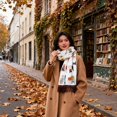 thumbnail image 6 of Byfri Cat Animal Print Fringed Shawl Scarf Beige 180x85cm Soft Wrap Travel Sun Protection for Women, 6 of 7