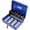 Blue, variant on Large Cash Box with Money Tray and Lock, Metal Money Box for Cash, Lock Safe Box for Money 11.8" x 9.4" x 3.5", 4 Bill 5 Coin Slots
