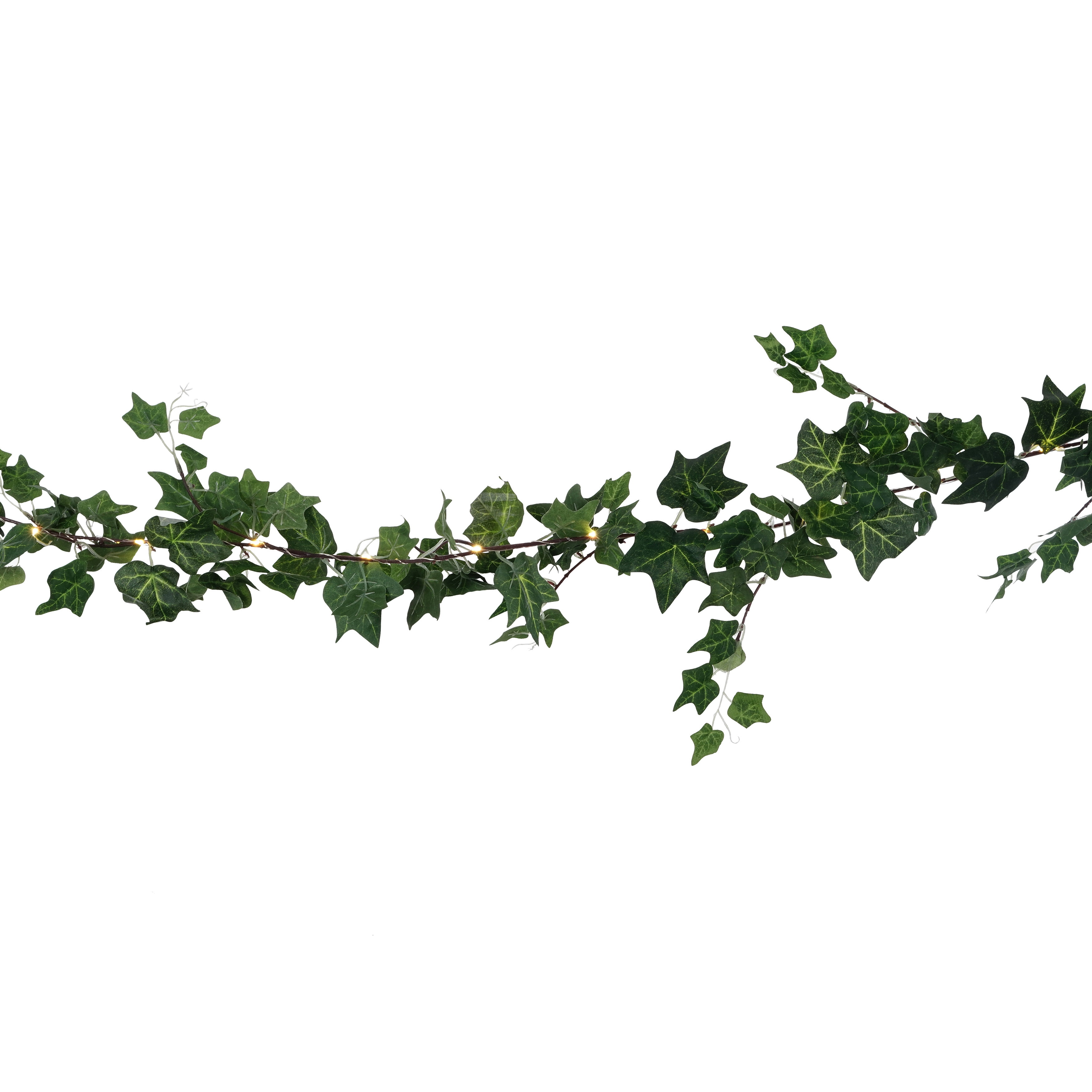 Mainstays 7-Foot Leafy Garland LED String Lights, Ivy Leaf Shape, Green Finish