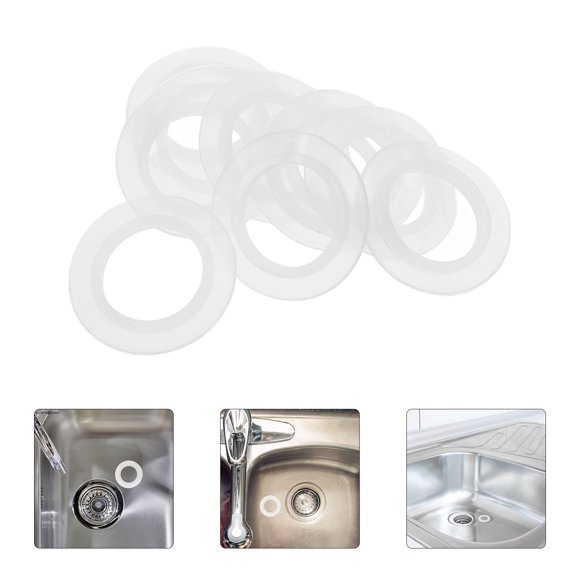 FONDOTIN 10Pcs Professional Tub Drain Gasket For Plumbing Maintenance Silicone O-Ring 3.8X3.8X0.3In
