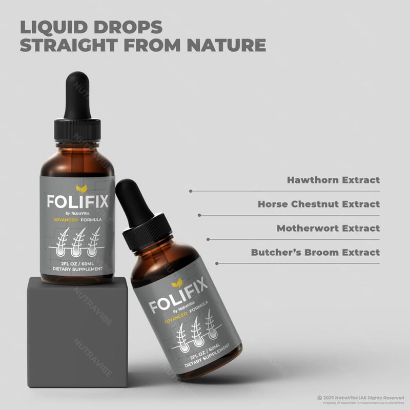 (3 Pack) Folifix Hair Growth Formula, Support Drops For Beautiful Hair, All Natural Liquid Formula for Shine and Healthy Scalp, Official Folifix Enriched Gotas Review (90 Servings)
