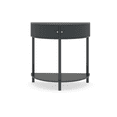 thumbnail image 5 of Hassch Entryway Table, Half Moon Console Table with 2 Rattan Doors, Small Foyer Table with Open Shelf for Living Room, Space Saving, Dark Gray, 5 of 10