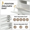 thumbnail image 3 of YouTrend White Shoe Cabinet with 2 Flip Drawers,Modern Narrow Shoe Organizer W/ W Pattern for Entryway, 3 of 12
