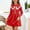 Red, variant on Fesfesfes Kids Girls Cute Collar A-Line Dress Long Sleeve Solid Color Pleated Bodice Princess Party Outfit for Autumn Winter Ages 1-8 Years
