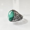 thumbnail image 3 of Malachite Mans Ring, Natural Green Malachite, Spiritual, Silver Jewelry, 925 Silver Ring, Birthday Gift, Heavy Mens Ring, Arabic Design, Ottoman Style Ring, Christmas, Turkey Mens Signet Ring, 3 of 8