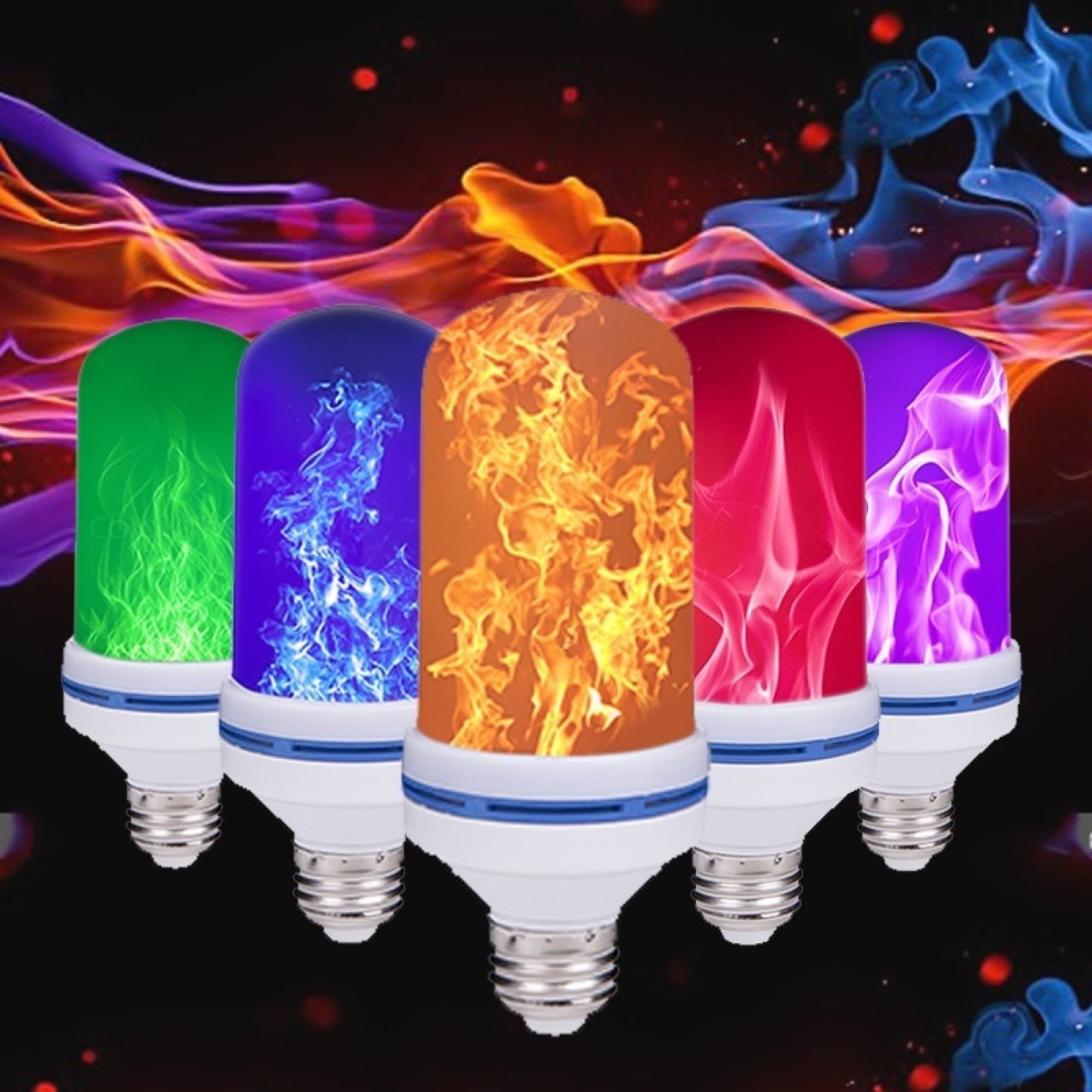 Fire Light Bulbs,LED Flame Effect Lighting 4 Modes Gravity Sensor Super